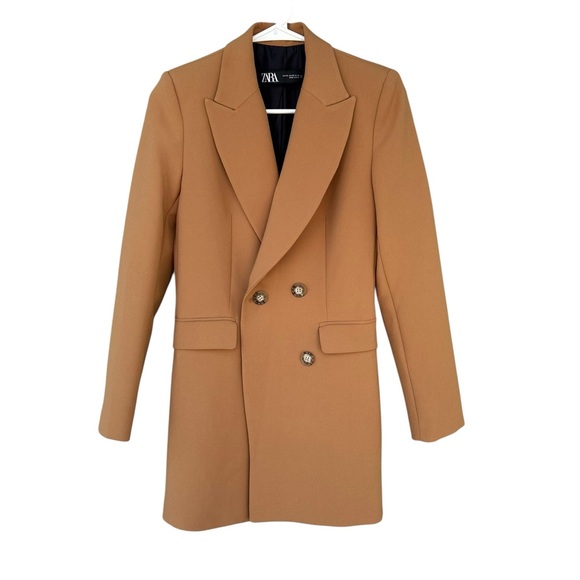 Zara Jackets & Blazers - Zara Double Breasted Blazer Long Coat - Caramel Brown - Size XS